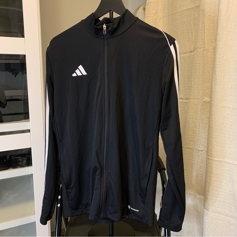 Adidas Black Performance Jacket with Signature Stripes